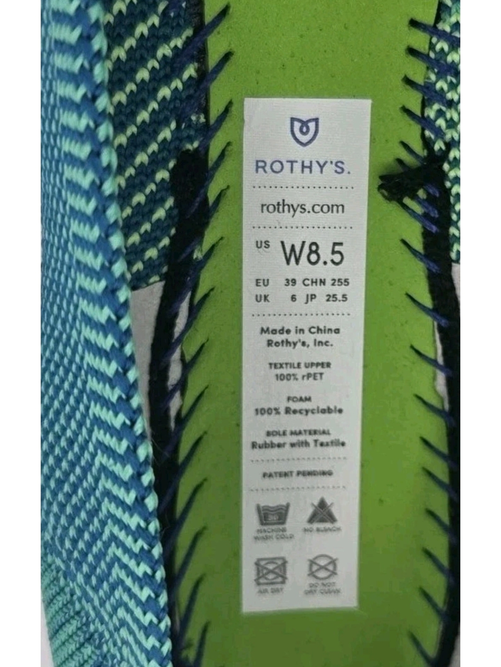 Rothy’s The Point Calypso Blue Jade Knit Flats Size 8.5 Retired Limited Edition - Picture 14 of 14